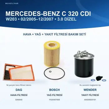 MERCEDES BENZ C (W203) Hava+Yağ+Yakıt Filtre Bakım Seti