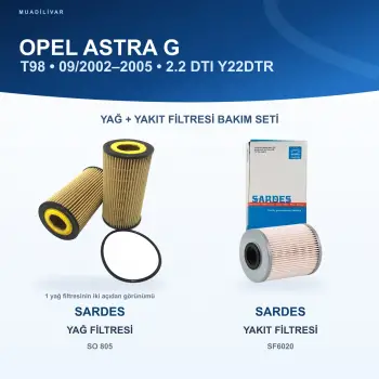 OPEL ASTRA G (T98) Yağ+Yakıt Filtre Bakım Seti