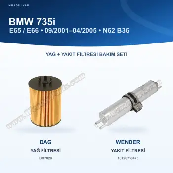 BMW 7 (E65, E66, E67) Yağ+Yakıt Filtre Bakım Seti