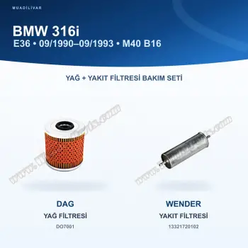 BMW 3 (E36) / BMW 3 (E30) Yağ+Yakıt Filtre Bakım Seti