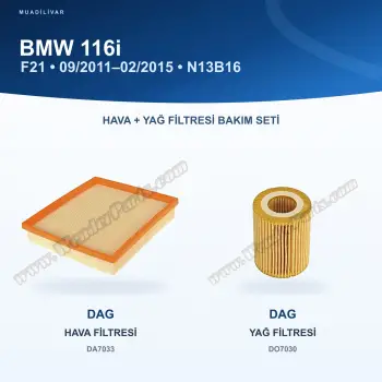 BMW 1 (F20) / BMW 1 (F21) Hava+Yağ Filtre Bakım Seti