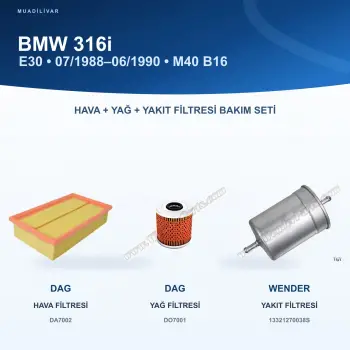 BMW 3 (E30) Hava+Yağ+Yakıt Filtre Bakım Seti