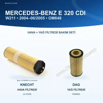 MERCEDES BENZ E (W211) / MERCEDES BENZ E (S211) Hava+Yağ Filtre Bakım Seti