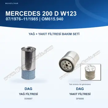 MERCEDES BENZ 123 (W123) Yağ+Yakıt Filtre Bakım Seti