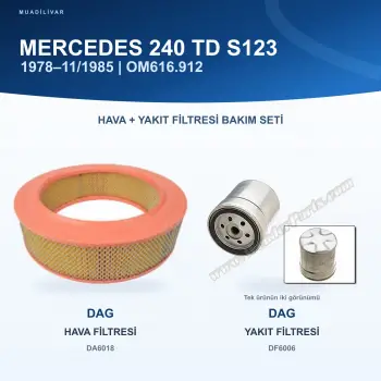 MERCEDES BENZ 123 (W123) / MERCEDES BENZ 123 (S123) Hava+Yakıt Filtre Bakım Seti