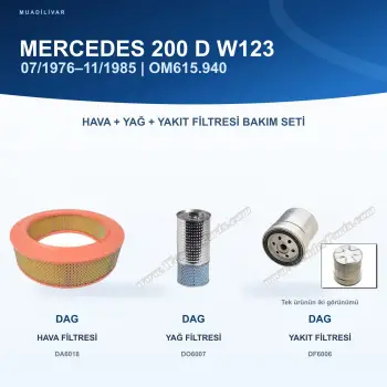 MERCEDES BENZ 123 (W123) Hava+Yağ+Yakıt Filtre Bakım Seti