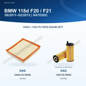 BMW 1 (F20) / BMW 1 (F21) Hava+Yağ Filtre Bakım Seti