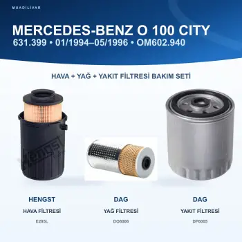 MERCEDES BENZ O 100 1994- Hava+Yağ+Yakıt Filtre Bakım Seti
