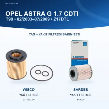 OPEL ASTRA G (T98) Yağ+Yakıt Filtre Bakım Seti