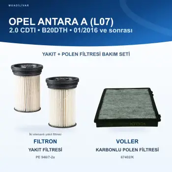 OPEL ANTARA A (L07) Yakıt+Polen Filtre Bakım Seti
