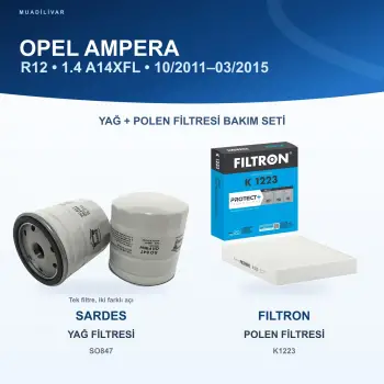 OPEL AMPERA (R12) Yağ+Polen Filtre Bakım Seti