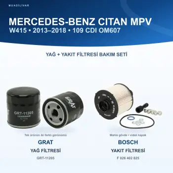 MERCEDES BENZ CITAN (W415) Yağ+Yakıt Filtre Bakım Seti