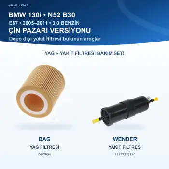 BMW 1 (E87) Yağ+Yakıt Filtre Bakım Seti