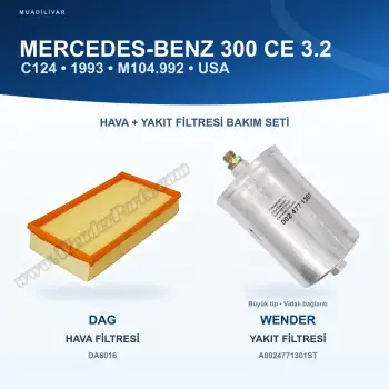 MERCEDES BENZ 124 (C124) Hava+Yakıt Filtre Bakım Seti