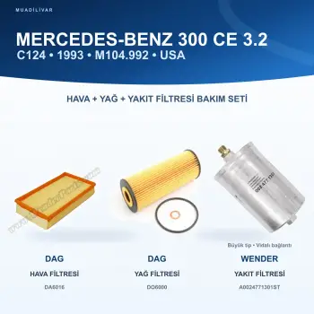 MERCEDES BENZ 124 (C124) Hava+Yağ+Yakıt Filtre Bakım Seti