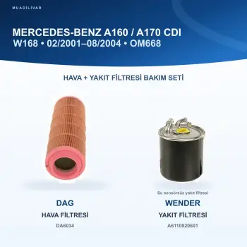 MERCEDES BENZ A (W168) Hava+Yakıt Filtre Bakım Seti