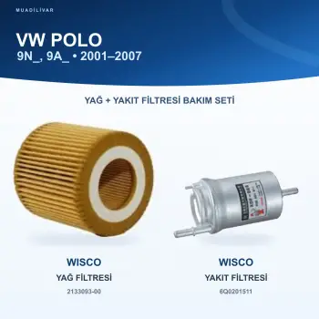 VW POLO (9N_, 9A_) Yağ+Yakıt Filtre Bakım Seti