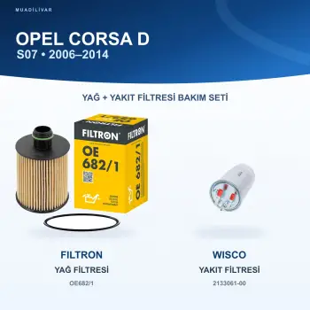 OPEL CORSA D (S07) Yağ+Yakıt Filtre Bakım Seti