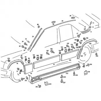 Mercedes W201 1983-1993 Marşpiye Kaplaması Set AMG 2016905140 Wender