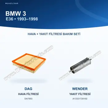 BMW 3 (E36) Hava+Yakıt Filtre Bakım Seti