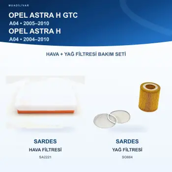 OPEL ASTRA H (A04) Hava+Yağ Filtre Bakım Seti