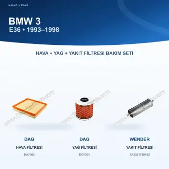 BMW 3 (E36) Hava+Yağ+Yakıt Filtre Bakım Seti