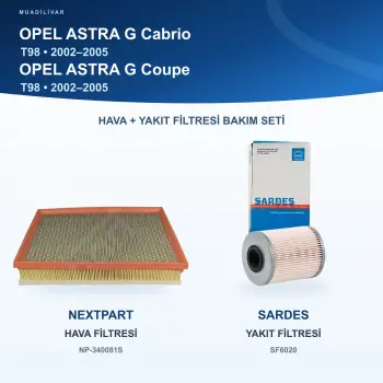 OPEL ASTRA G (T98) Hava+Yakıt Filtre Bakım Seti