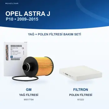 GM / FILTRON Opel Astra J 2.0 CDTi A20DTH Yağ ve Polen Filtresi Bakım Seti