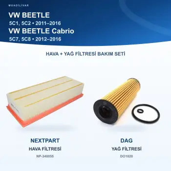 VW BEETLE (5C1, 5C2) / VW BEETLE (5C7, 5C8) Hava+Yağ Filtre Bakım Seti