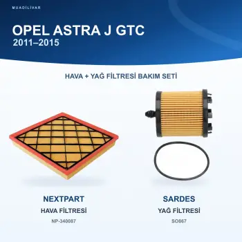 OPEL ASTRA J 2011-2015 Hava+Yağ Filtre Bakım Seti