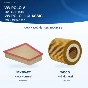 VW POLO V (6R1, 6C1) Hava+Yağ Filtre Bakım Seti