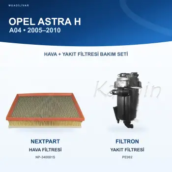 OPEL ASTRA H (A04) Hava+Yakıt Filtre Bakım Seti