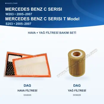 MERCEDES BENZ C (W203) / MERCEDES BENZ C (S203) Hava+Yağ Filtre Bakım Seti