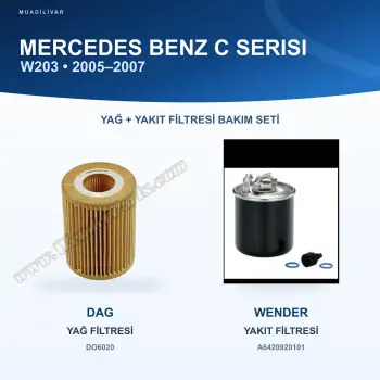 MERCEDES BENZ C (W203) Yağ+Yakıt Filtre Bakım Seti