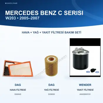 MERCEDES BENZ C (W203) Hava+Yağ+Yakıt Filtre Bakım Seti