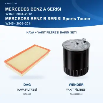 MERCEDES BENZ A (W169) / MERCEDES BENZ B (W245) Hava+Yakıt Filtre Bakım Seti