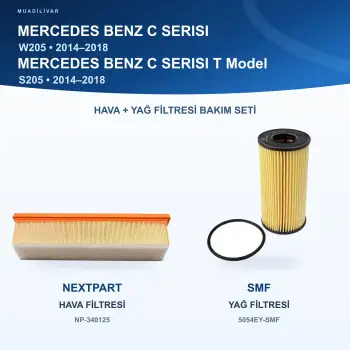 MERCEDES BENZ C (W205) / MERCEDES BENZ C (S205) Hava+Yağ Filtre Bakım Seti