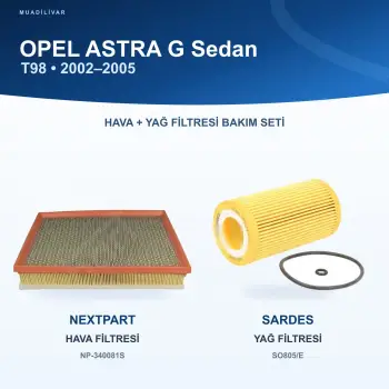 OPEL ASTRA G (T98) Hava+Yağ Filtre Bakım Seti