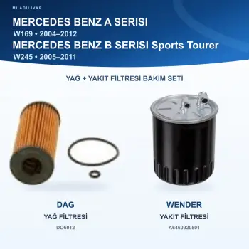 MERCEDES BENZ A (W169) / MERCEDES BENZ B (W245) Yağ+Yakıt Filtre Bakım Seti