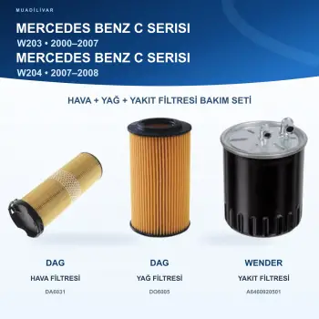 MERCEDES BENZ C (W203) / MERCEDES BENZ C (W204) Hava+Yağ+Yakıt Filtre Bakım Seti