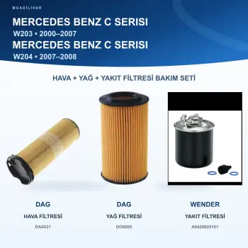 MERCEDES BENZ C (W203) / MERCEDES BENZ C (W204) Hava+Yağ+Yakıt Filtre Bakım Seti