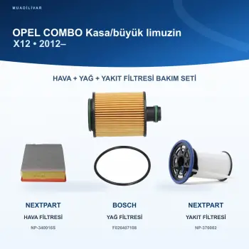 OPEL COMBO (X12) Hava+Yağ+Yakıt Filtre Bakım Seti