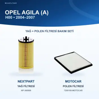 OPEL AGILA (A) Yağ+Polen Filtre Bakım Seti