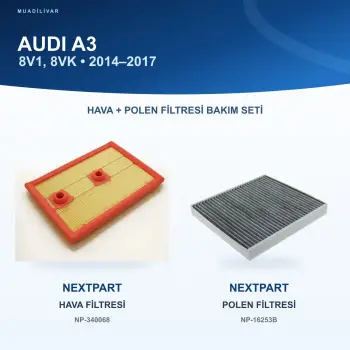 AUDI A3 (8V1, 8VK) Hava+Polen Filtre Bakım Seti