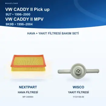 VW CADDY II Pick up (9U7) / VW CADDY II (9K9B) Hava+Yakıt Filtre Bakım Seti