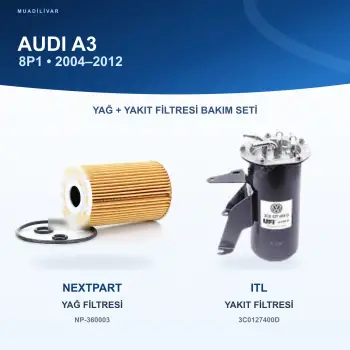 AUDI A3 (8P1) Yağ+Yakıt Filtre Bakım Seti