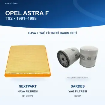 OPEL ASTRA F (T92) Hava+Yağ Filtre Bakım Seti