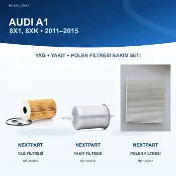 AUDI A1 (8X1, 8XK) Yağ+Yakıt+Polen Filtre Bakım Seti