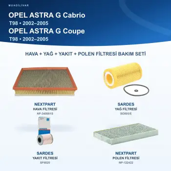 OPEL ASTRA G (T98) Hava+Yağ+Yakıt+Polen Filtre Bakım Seti