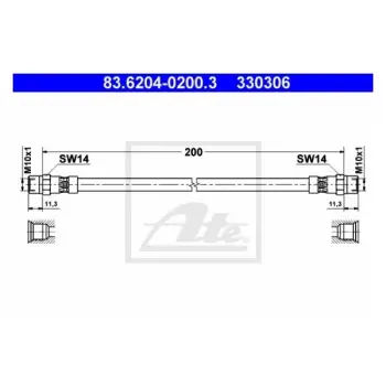 Fren Hortumu E30 E34 Arka; 222mm